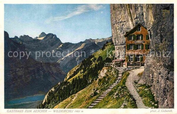 Foto Gaberell J. Nr. 5216 Gasthaus zum Aescher Wildkirchli