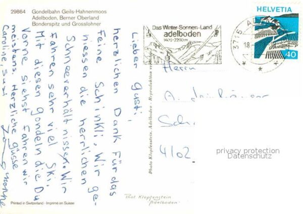 Seilbahn Geils-Hahnenmoos Adelboden Bonderspitz – Bild 2