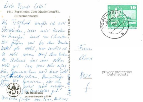 Kirchenorgel Forchheim Sachsen Silbermannorgel – Bild 2