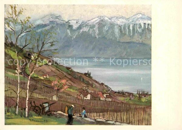 Kuenstlerkarte Mireille Monod Bossiere Genfersee