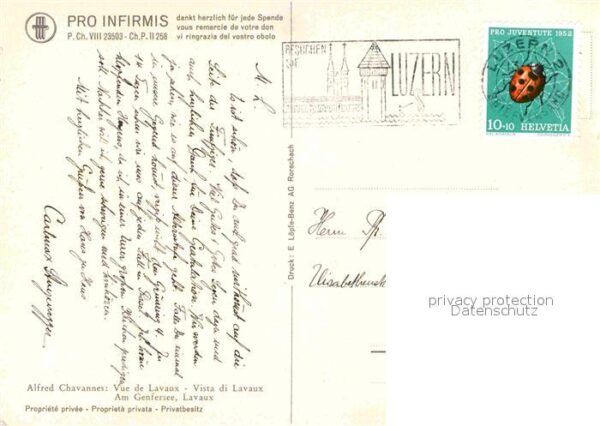 Kuenstlerkarte Alfred Chavannes Vue de Lavaux – Bild 2