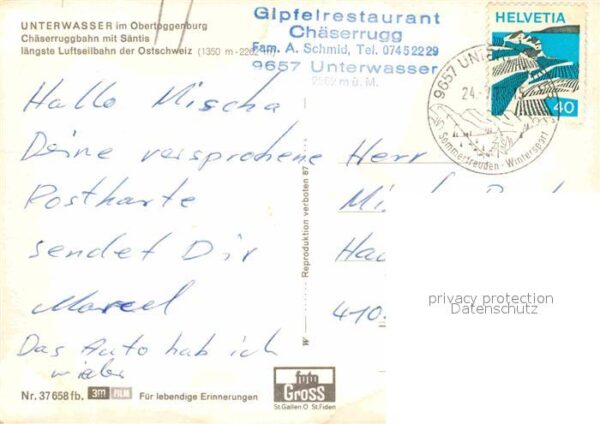 Seilbahn Chäserrugg Säntis Unterwasser Obertogge – Bild 2