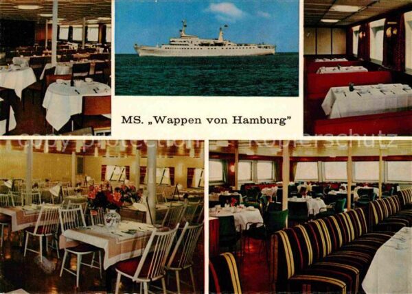 Schiffe Ships Navires MS Wappen vON Hamburg Veranda Speisesaa