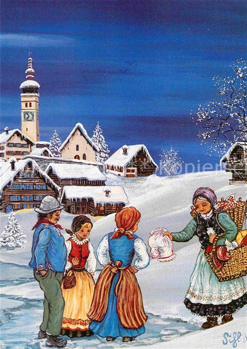 Kuenstlerkarte Sihl Samedan Wäscheverkäuferin Damtenun