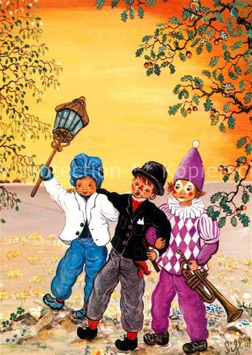 Kuenstlerkarte Sihl Samedan Fasching Karneval Clown Tr