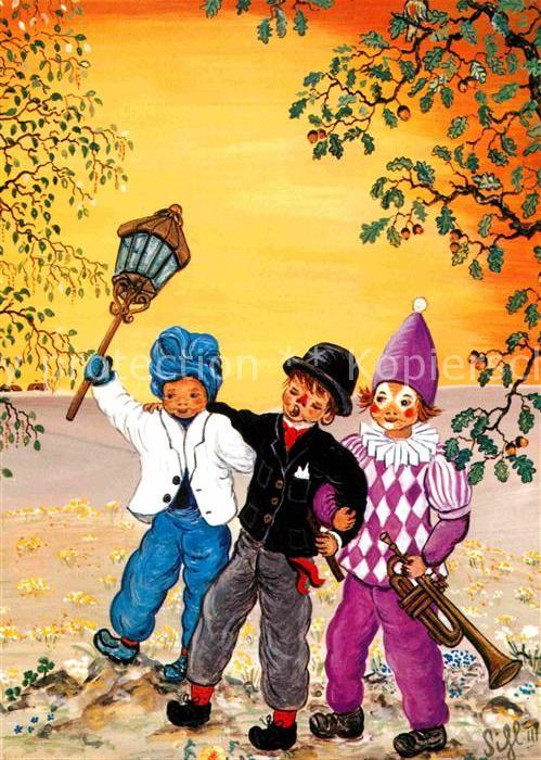 Kuenstlerkarte Sihl Samedan Fasching Karneval Clown Tr