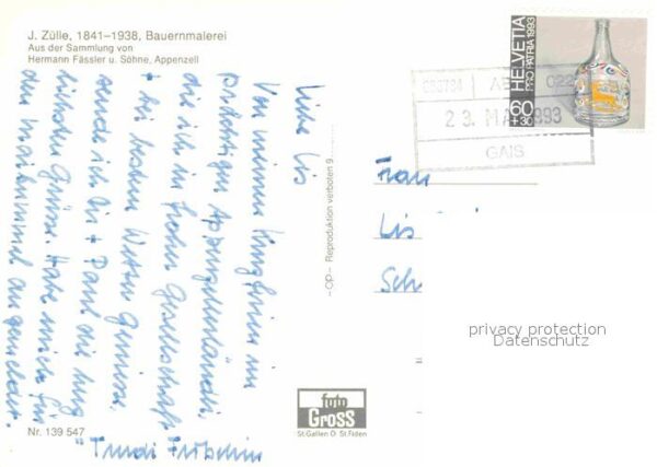 Kuenstlerkarte J. Zülle Bauernmalerei – Bild 2