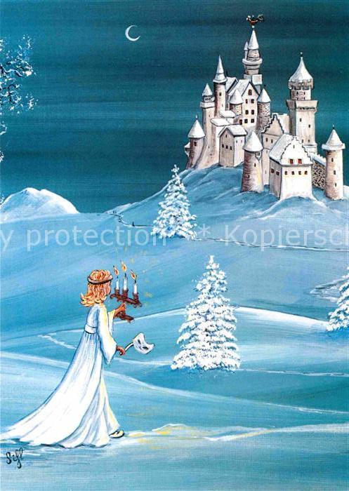 Kuenstlerkarte Sihl Samedan Schloss Maskenball