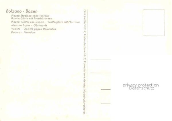 Bozen Suedtirol Piazza Stazione colla fontana Piazza Wa – Bild 2