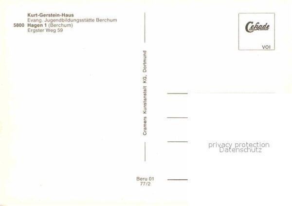Hagen Westfalen Kurt-Gerstein-Haus Evangelische Jugendb – Bild 2