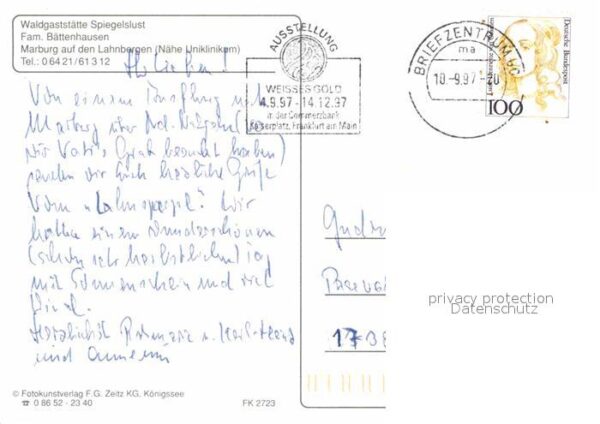 Marburg Lahn Waldgaststätte Spiegelslust Kaiser Wilh – Bild 2