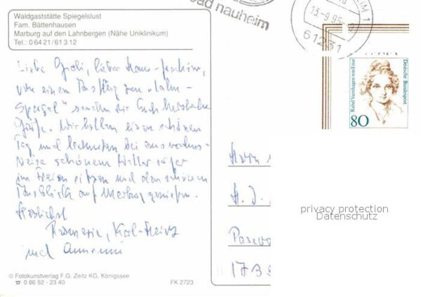 Marburg Lahn Waldgaststätte Spiegelslust Kaiser Wilh – Bild 2
