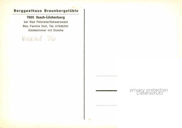 Ibach Oppenau Berggasthaus Braunbergstüble – Bild 2