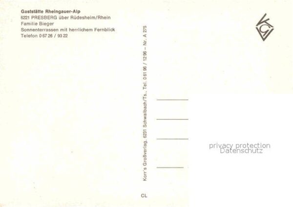 Pressberg Gaststätte Rheingauer Alp – Bild 2