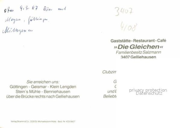 Gelliehausen Gaststätte Die Gleichen – Bild 2