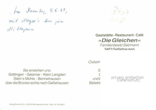 Gelliehausen Gaststätte Die Gleichen – Bild 2