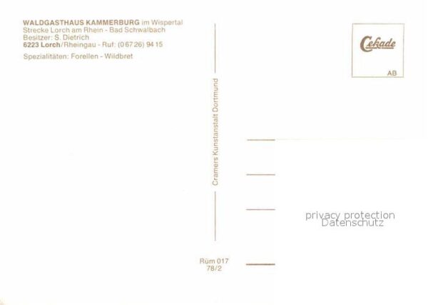 Lorch Rheingau Waldgasthaus Kammerburg – Bild 2