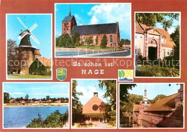 Hage Ostfriesland Mühle Sankt Ansgarkirche Burgtor Burg B