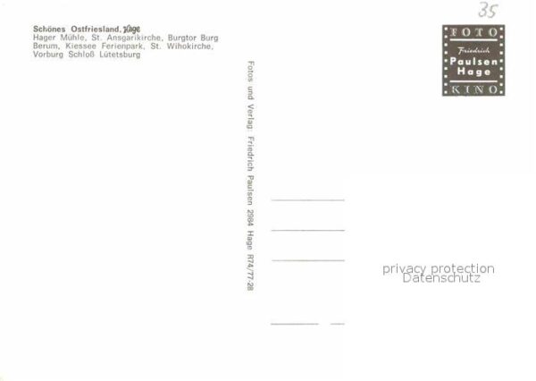 Hage Ostfriesland Mühle Sankt Ansgarkirche Burgtor Burg B – Bild 2