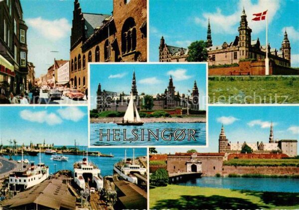 Helsingor Elsinore Hafen Burg Schloss