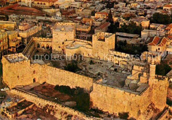Jerusalem Yerushalayim Fliegeraufnahme Zidadelle und Jaffa Tor