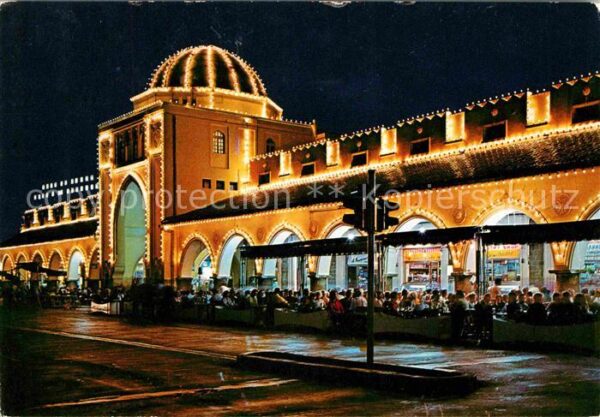Rhodos Rhodes Aegaeis Neuer Markt bei Nacht
