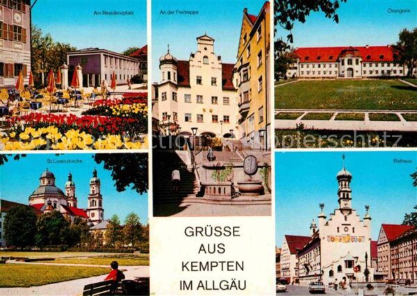 Kempten Allgaeu Residenzplatz Sankt Lorenzkirche Rathau