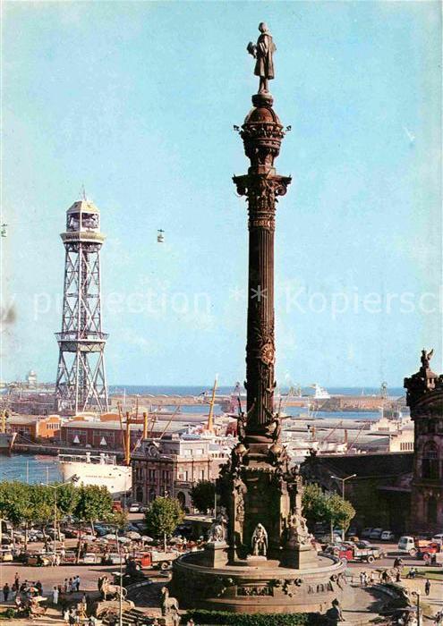 Barcelona Cataluna Kolumbus Denkmal Hafen