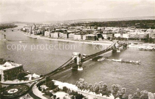 Budapest Panorama Kettenbrücke Donau