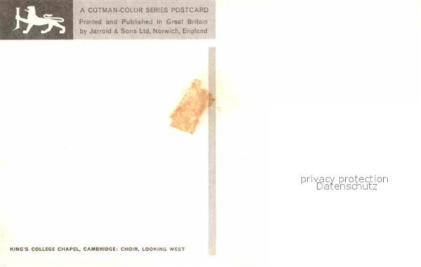 Cambridge Cambridgeshire Kings College Chapel Choir Cotman Color – Bild 2