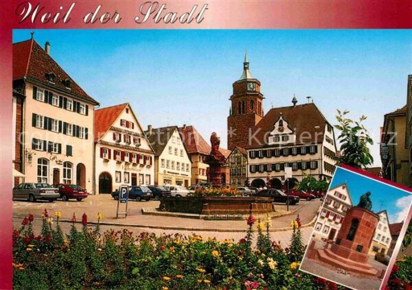 Weil der Stadt Marktplatz Brunnen Rathaus Denkmal
