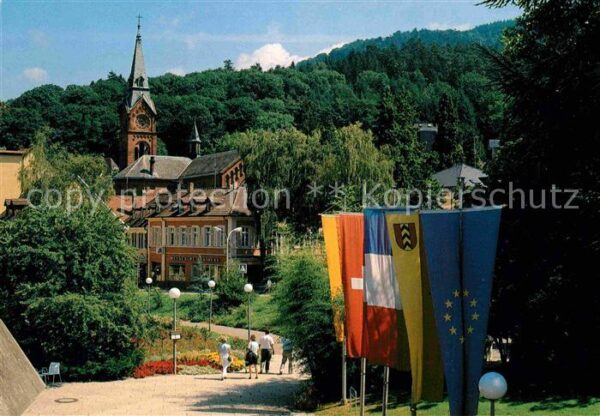 Badenweiler Fahnen Kurpark Kirche Thermalkurort im