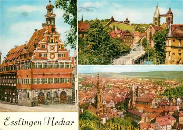 Esslingen Neckar Altes Rathaus Partie an der Kirche Blic