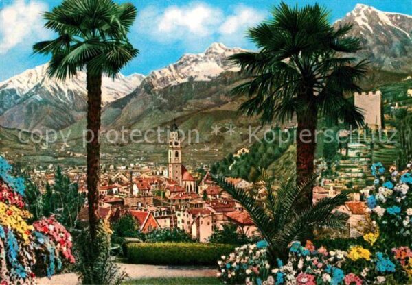 Meran Merano Panorama mit Texelgruppe