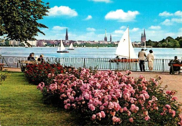 Hamburg Uferpromenade an der Aussenalster