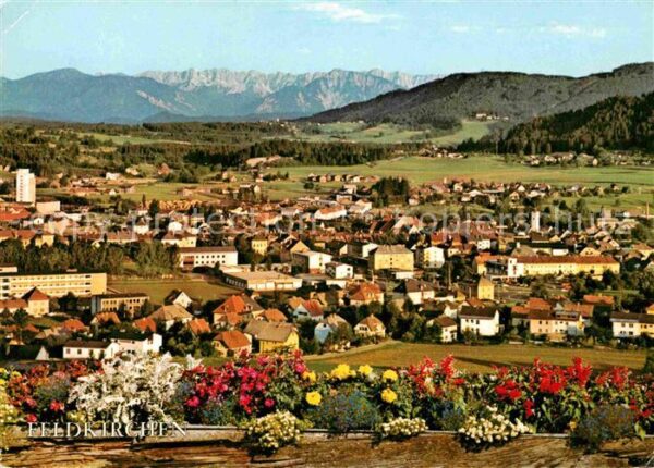 Feldkirchen Kaernten Panorama Blick gegen die Koschuta Karaw