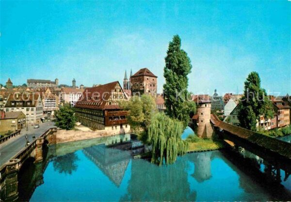 Nuernberg Henkersteg mit Burgblick