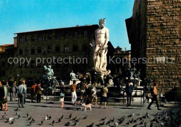 Firenze Florenz Piazza Signoria Fontana del Nettuno