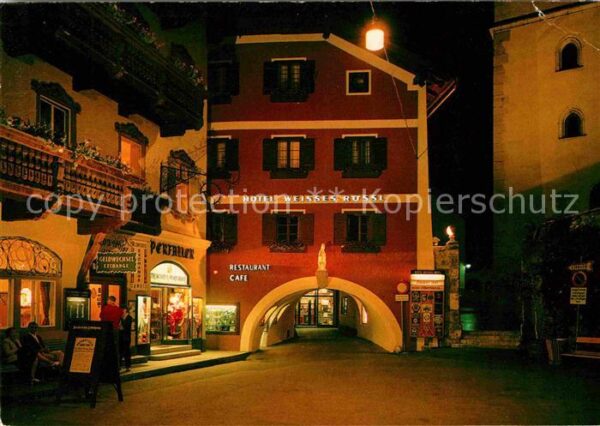 St Wolfgang Wolfgangsee Marktplatz bei Nacht Hotel Weisses Röss