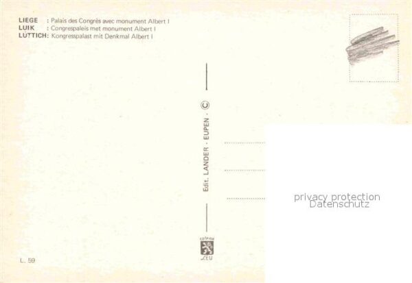 Liege Luettich Kongresspalast mit Denkmal Albert I – Bild 2