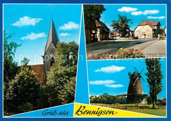 Bennigsen Kirche Dorfpartie Windmühle