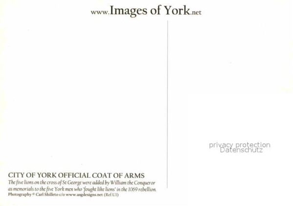 York United Kingdom The five Lions on the cross of St Georg – Bild 2
