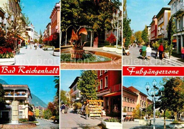 Bad Reichenhall Fussgängerzone Brunnen