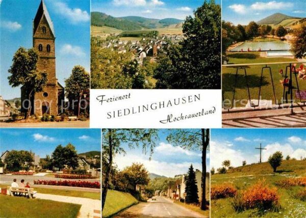 Siedlinghausen Kirche Ortsansicht Schwimmbad Park Stra