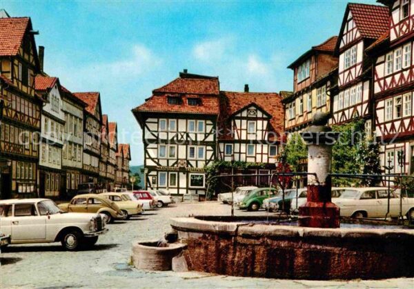 Bad Sooden-Allendorf Dorfpartie Fachwerkhäuser Brunnen