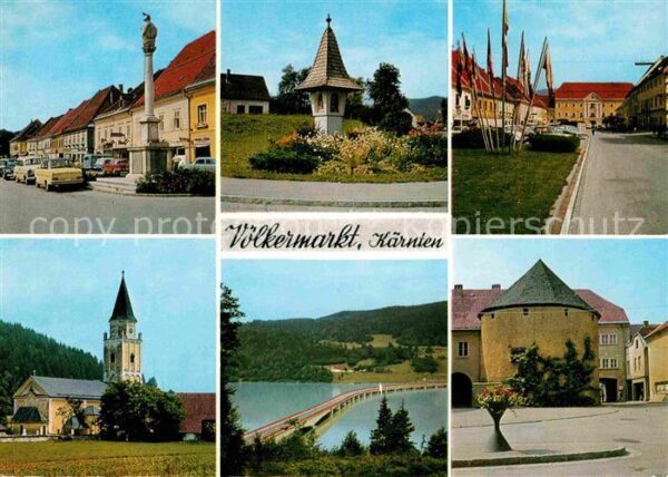 Voelkermarkt Teilansichten Bildstock Schloss Kirche