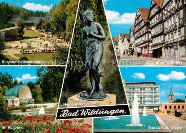 Bad Wildungen Kurpark Wandelhalle Nymphe Brunnenstr K
