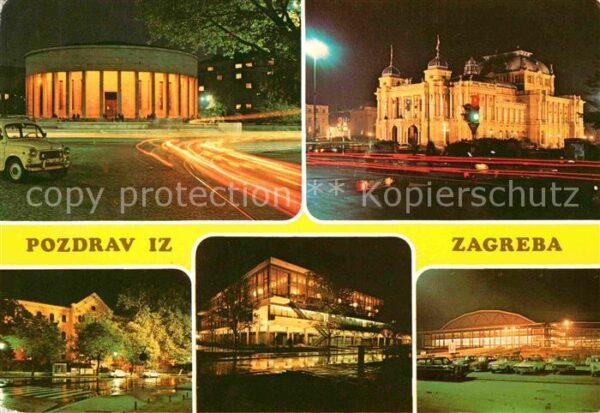 Zagreb bei Nacht Teilansichten