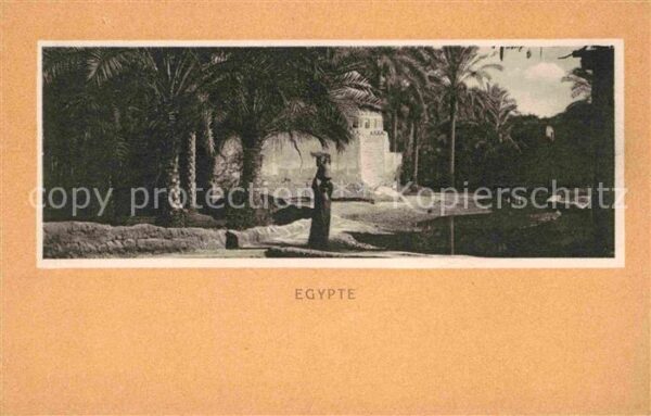 Egypte Dorfpartie Palmen Serie X No 18