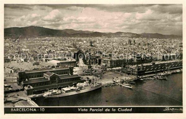 Barcelona Cataluna Vista parcial de la ciudad vista aerea